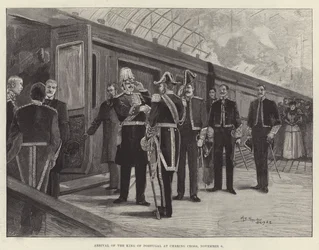 Ankunft des Königs von Portugal am Charing Cross, 6. November